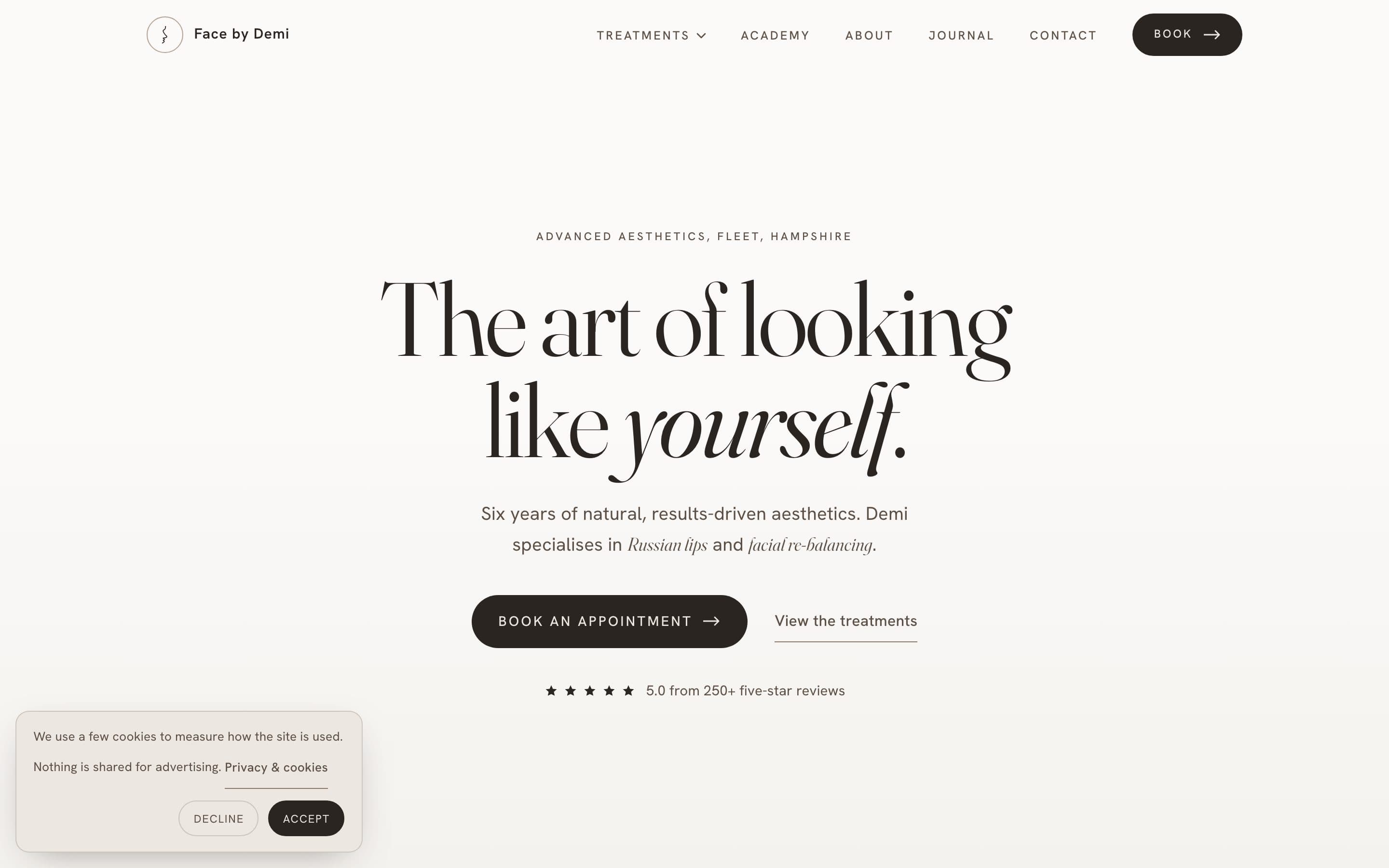 Face by Demi website