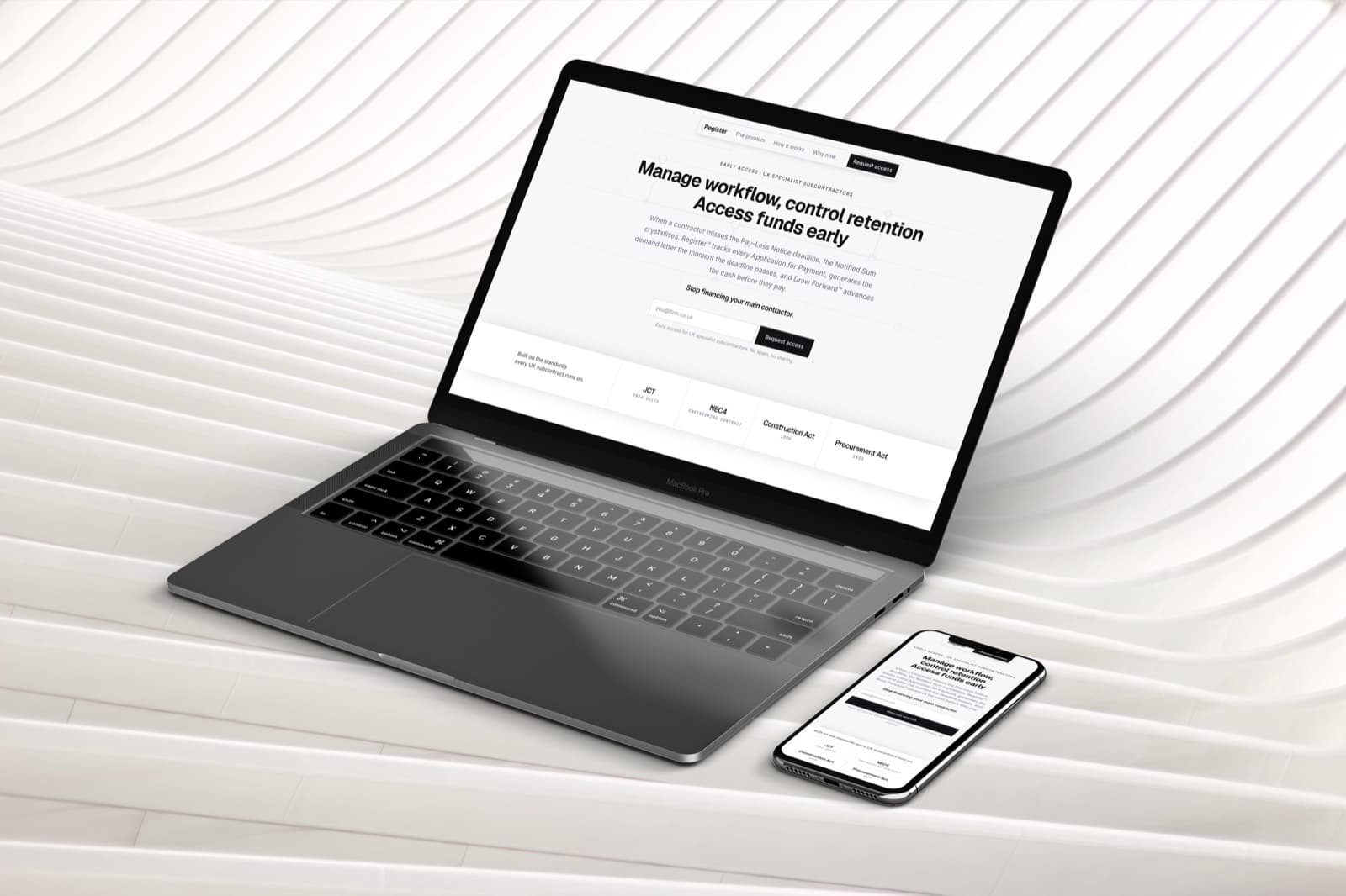 register website screenshot