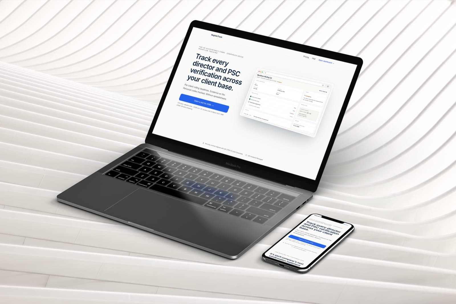 registertrack website screenshot
