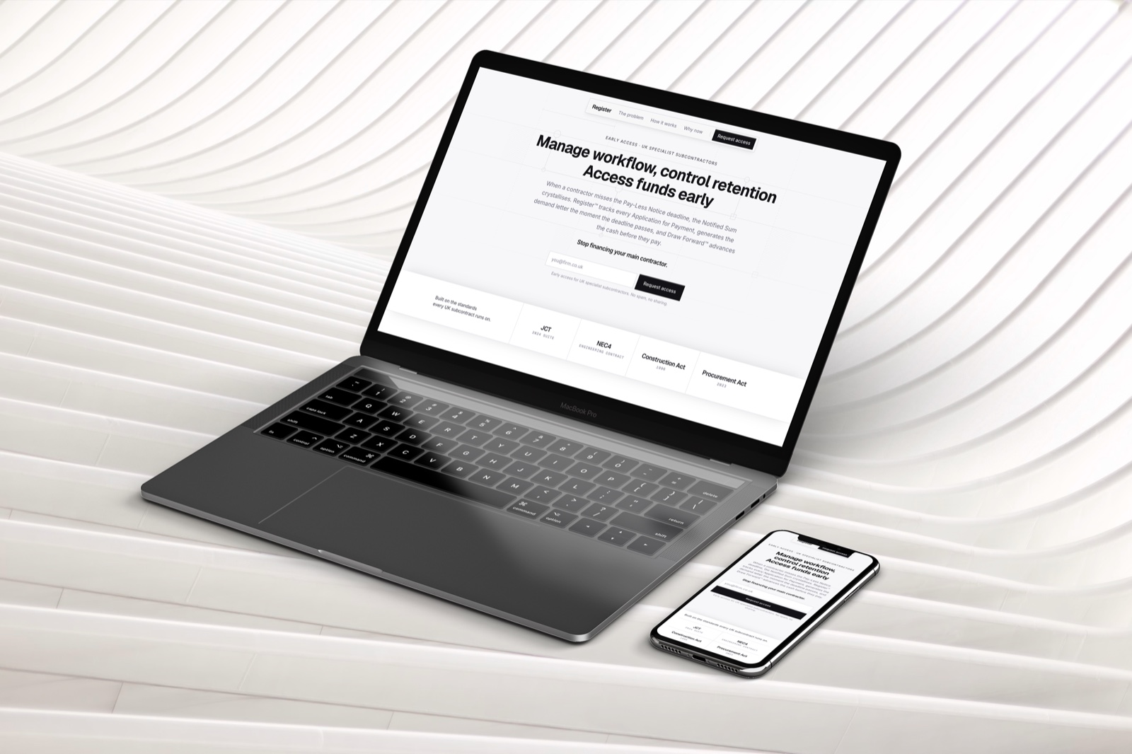 register website screenshot